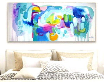 painting 58 " colorful     abstract painting nice abstract art and large abstract art  by Jolina Anthony