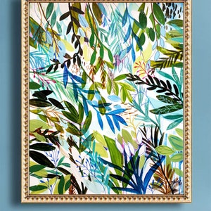 abstract painting ,green garden  original painting , nice large abstract painting