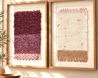 Framed Woven Wall Art | Handmade Textile Fiber Art | Boho Wall Decor | Natural Fiber Art | 3D Shadow Box Frames | Ready to Hang