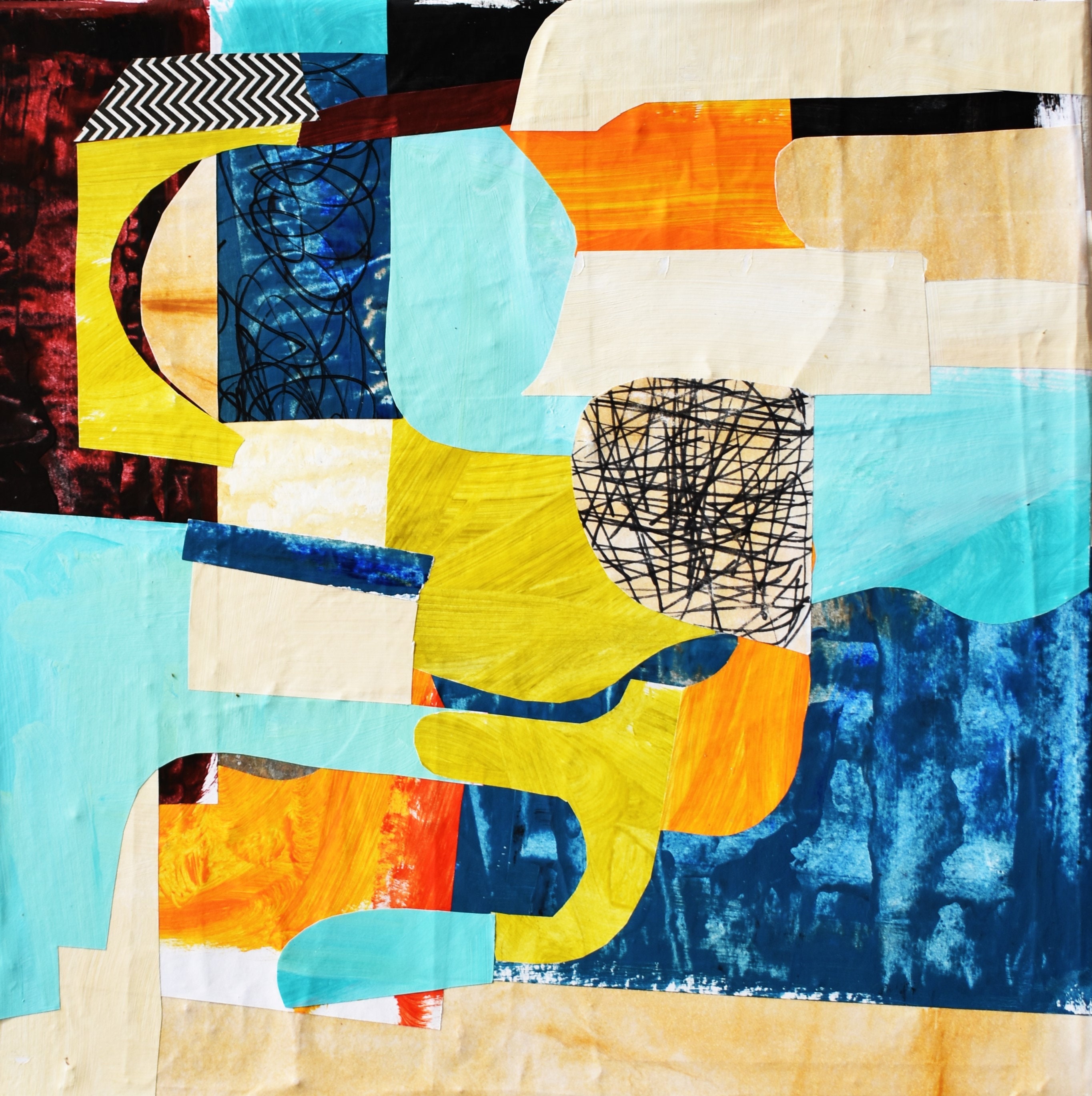 Mixed Abstract Painting Wall Art Original Nice