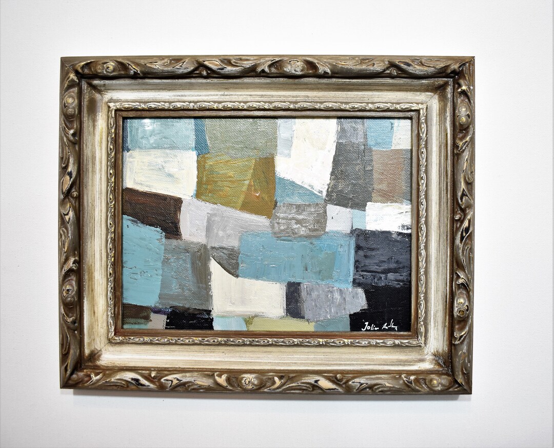 Vintage Framed Abstract Painting by Jolina Anthony Etsy