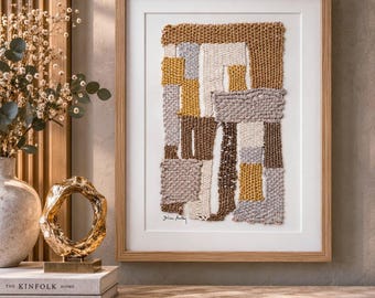 16"Framed Woven Wall Art | Handmade Textile Fiber Art | Boho Wall Decor | Natural Fiber Art | 3D Shadow Box Frames | Ready to Hang