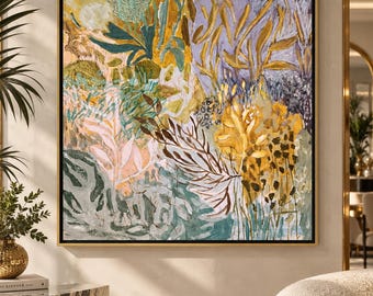 flower Abstract Acrylic Painting, Colorful flower art Art,