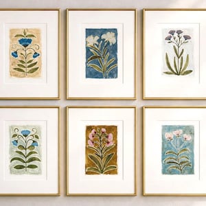 blommig botanisk originalmålning konstverk på papper akvarell originalkonst Original abstrakt målning maritim färgglad väggkonst 10x8,