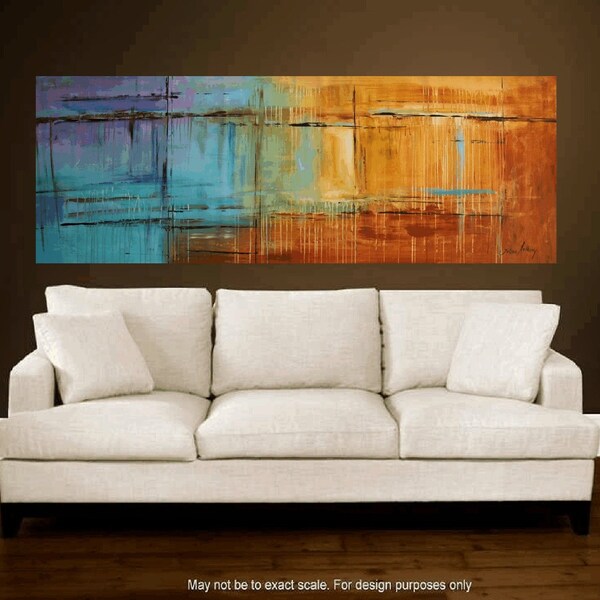 original xxl large abstract canvas painting free shipping, from jolina anthony 72" x24"   super fast shipping in 3 days in your home express shipping