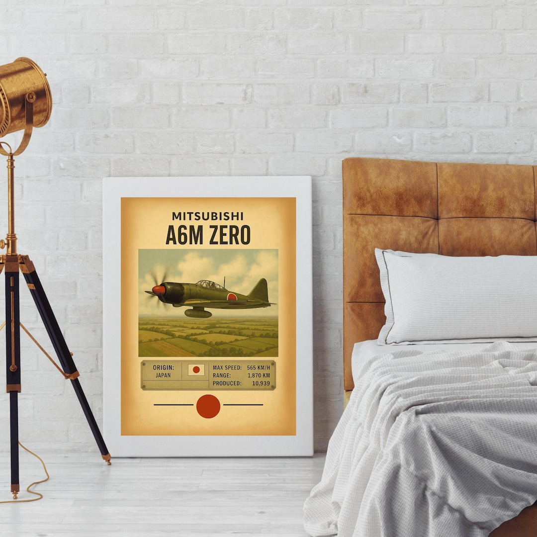 Mitsubishi A6M Zero Poster - WWII Aviation Wall Art - Vintage Military ...