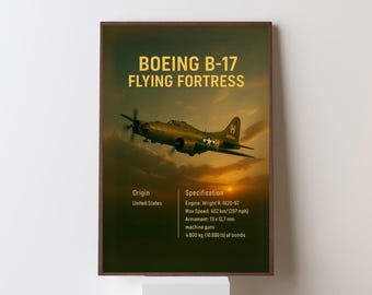 Boeing B-17 Flying Fortress WWII Vintage Poster - Iconic Bomber Wall Art
