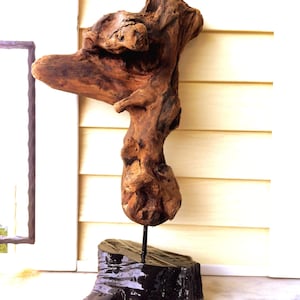 Unique Driftwood Abstract Wood Sculpture, Handmade Contemporary Home Decor,Natural Drifting Wood Decor Art, Wedding Gift for Everyone