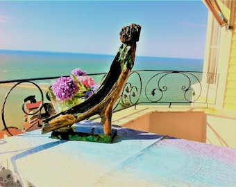 Handmade Driftwood Sculpture: Coastal Wall Art, Nautical Home Decor
