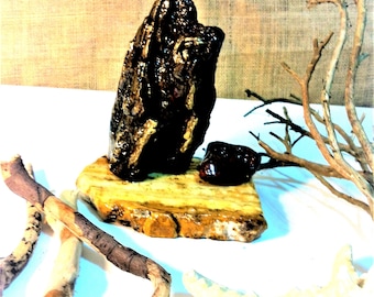 Handmade Driftwood Sculpture: Coastal Nautical Home Decor
