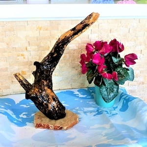 Eco-Friendly Driftwood Sculpture, Abstract Handmade Wooden Art for Nautical Ocean Lovers, Coastal Beach Decor, Perfect Beach House Gift Idea