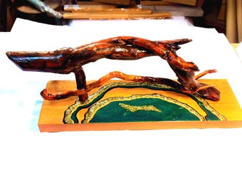 Handmade Driftwood Sculpture: Coastal Wall Hanging, Beach House Decor