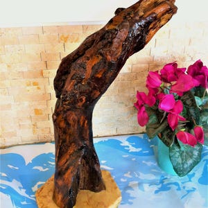 Handmade Driftwood Whale Sculpture Rustic Coastal Wall Art Natural Wood Nautical Home Decor One-of-a-Kind, Abstract Driftwood  Sculpture