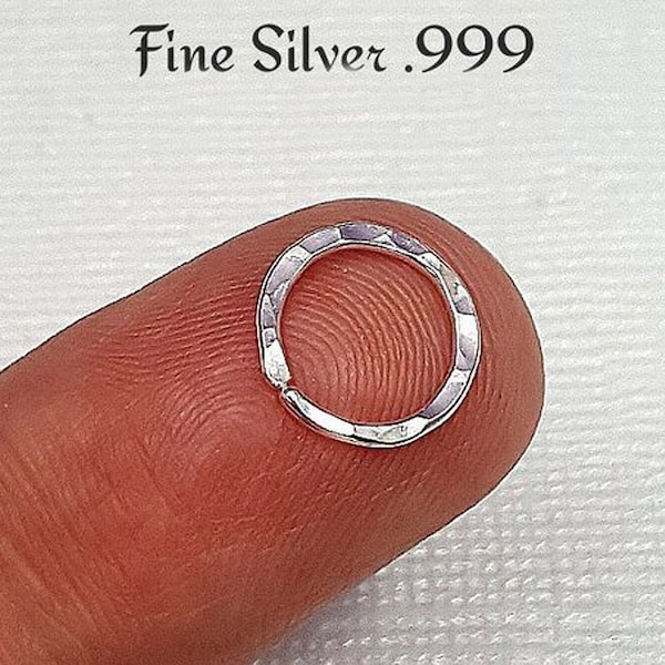 Pure Silver nose ring. 20g 18g Septum Ring. Cartilage Hoop. Fine Silver hoop. Pure Silver Hoop. septum ring. tragus. nose ring. daith.