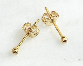 24K Gold earrings. Solid 24k gold studs. 24k stud earrings. Nugget studs. Ball studs. Tiny stud earrings. Pure 24k gold. Mens stud earrings