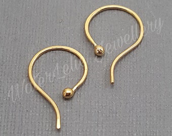 Hand Forged 24K Gold Ball Earrings: Minimalist Hypoallergenic Jewelry