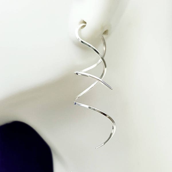 Corkscrew earrings gold spiral Clearance