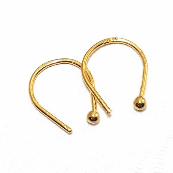 24k Gold earrings. Solid 24k gold huggies. 14k Ball earrings. Minimalist earrings. Hand forged solid 24k gold. 22k earrings. 18k huggie