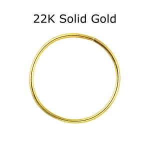 Handmade 22k Gold Hoop: Solid Gold Nose Ring