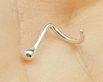 Pure Silver ball nose stud. Fine silver nose stud. .999 Silver. Screw in nose stud. Silver nostril stud. Tiny ball piercing. Nose jewelry