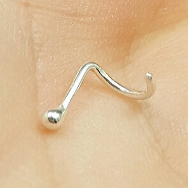Tiny Sterling Silver ball nose stud. Argentium silver nose stud.  Screw in nose stud. Silver nostril stud. Tiny ball piercing. Nose jewelry