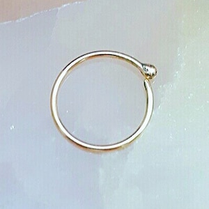 Tiny 18k Gold nose ring. 18k solid gold earrings. One ring or one pair. Second hole ring. Solid gold ball earrings. Tiny Gold Nose ring hoop