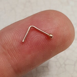 Tiny 10k Gold Ball Nose Stud: Solid Gold Nostril Piercing