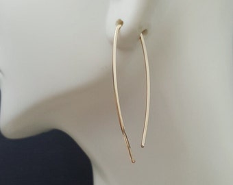 Modern everyday earrings - yellow or rose goldfilled - Minimalist. Classic wire earrings - geometric earrings - Original WaterLelie design
