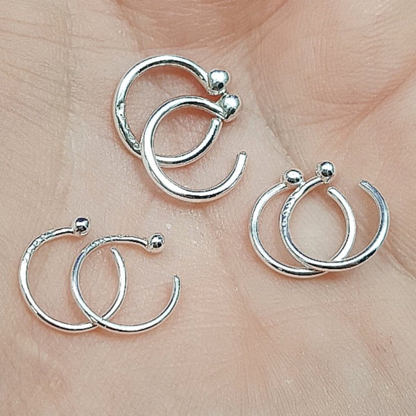 One pair Fine Silver Huggie Earrings. Tiny huggie hoops. Sleeper hoops. .999 silver huggie earrings. Solid silver hoops. Silver earrings.