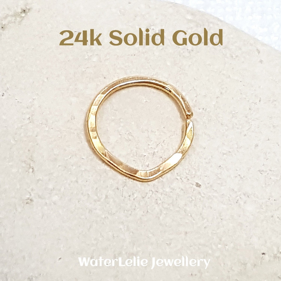 Solid 24k Gold Nose Ring. 24k Gold Septum Ring. Solid Gold Nose Ring. Gold Cartilage Hoop. 20