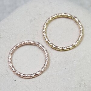 Sparkle 14k Gold nose ring, Sparkle 14k white gold nose ring, cartilage hoop, textured nose hoop. Solid gold