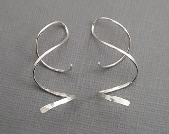 Spiral earrings - Sterling Silver spirals - Rose gold spirals - Yellow gold spirals- large spiral earrings - modern earrings - wire earrings