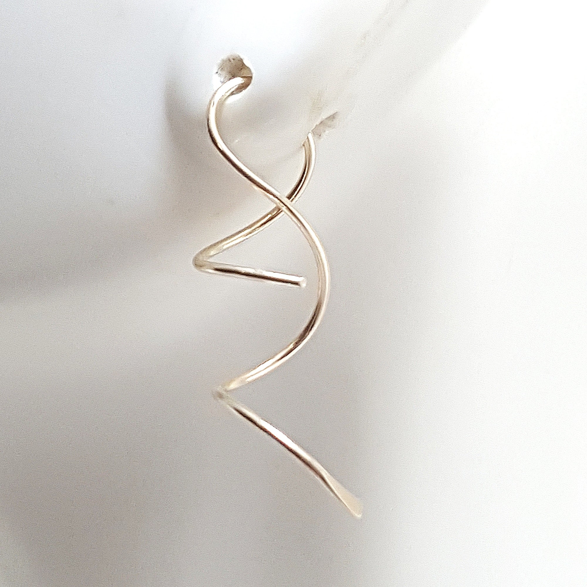 Handmade Goldfilled Spiral Earrings: Modern Twist-In Threaders