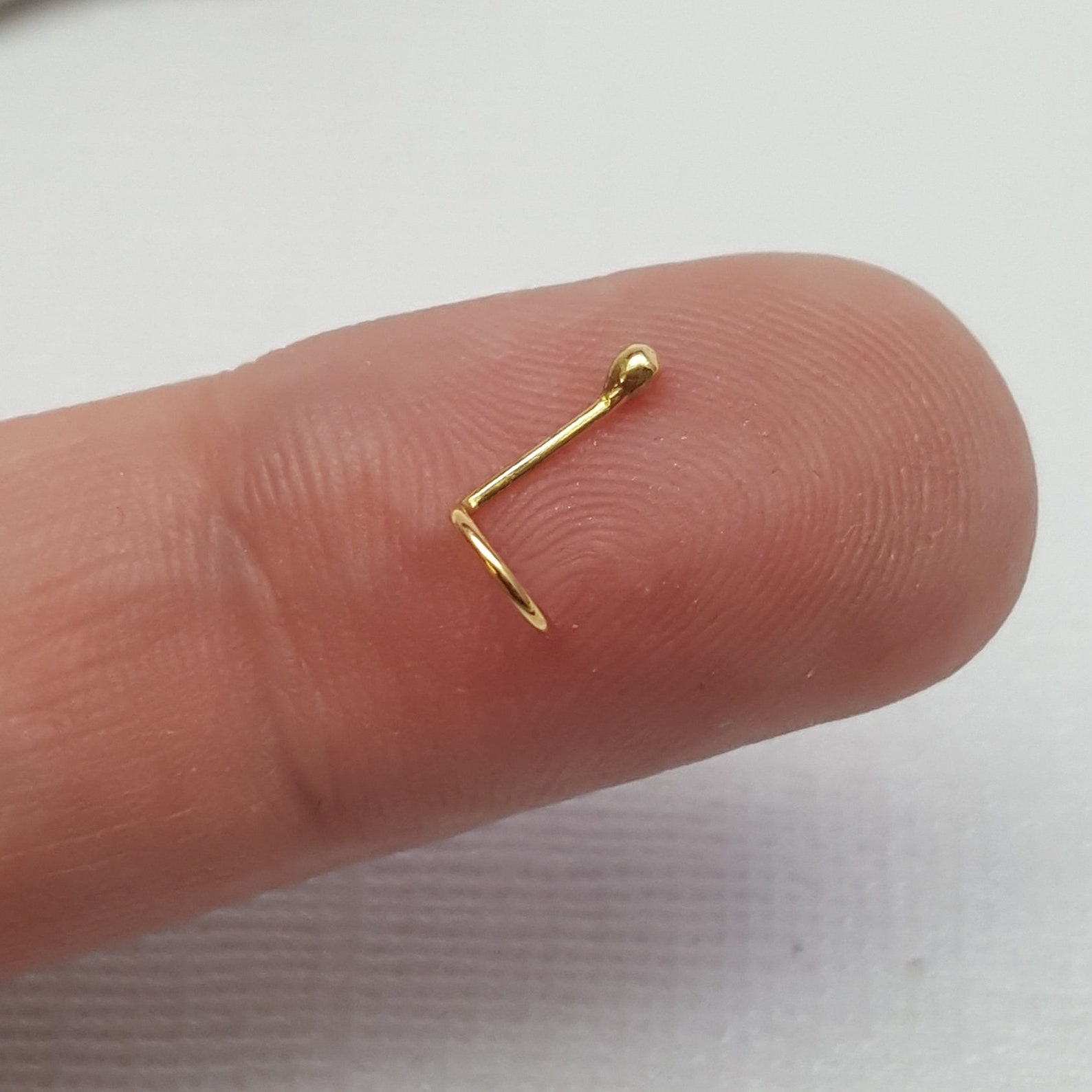 Solid Gold Nose Stud. 24k Solid Gold Ball Nose Stud. Tiny Gold Etsy