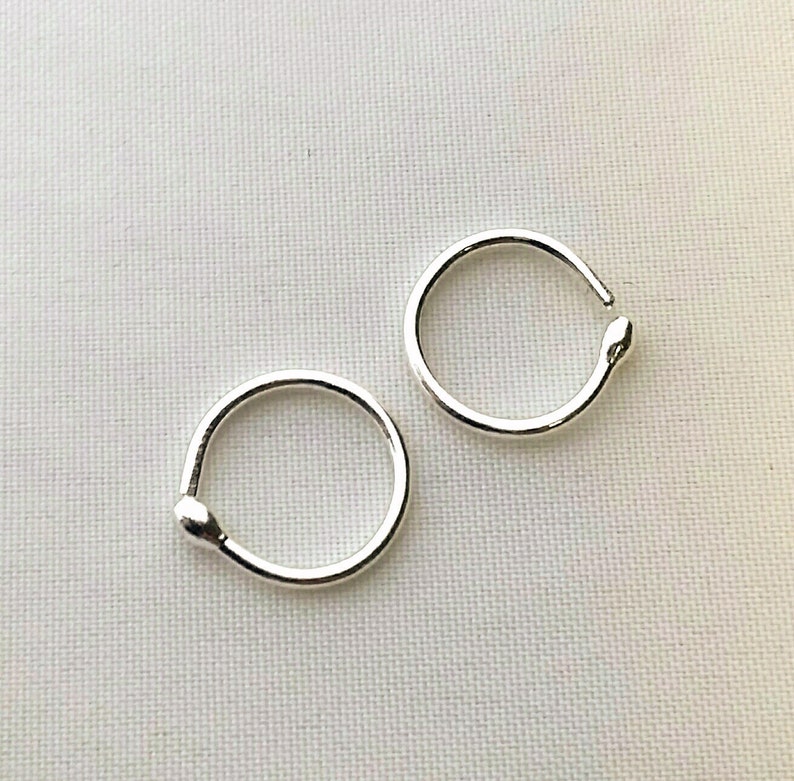 Tiny Silver Hoops. Sleeper Hoops. Second Piercing Hoops. - Etsy