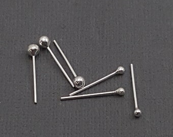 TINY Sterling silver nose stud. Solid silver tail stud. 1.5 mm stud. 2 mm stud. 22 gauge nose studs. Read Description