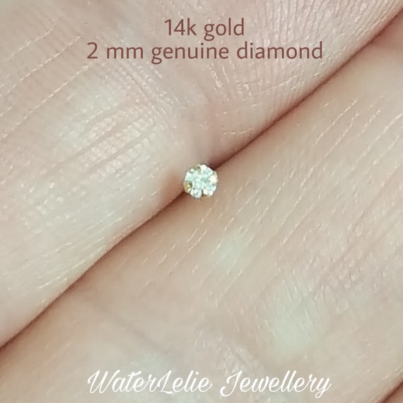 9KT Real Solid Gold Real Prong Set Diamond Nose Bone Pin Ring 9KT Real Solid Gold Real Prong Set Diamond Nose Bone Pin Ring