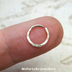 Solid 18k Gold Septum ring. White gold cartilage hoop. Genuine gold nose ring. 20g hoop. solid gold septum hoop. 18k white gold piercing