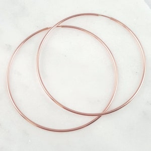 14k Rose Goldfilled Hoop Earrings. Rose gold hoops. 14k yellow goldfilled hoops. Sleeper hoops. Small pink gold hoops. Choose diameter.