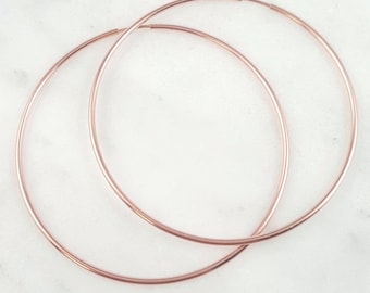 14k Rose Goldfilled Hoop Earrings. Rose gold hoops. 14k yellow goldfilled hoops. Sleeper hoops. Small pink gold hoops. Choose diameter.