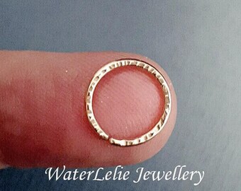 14k Rose Gold Textured Septum Ring – 16g 18g Gauge