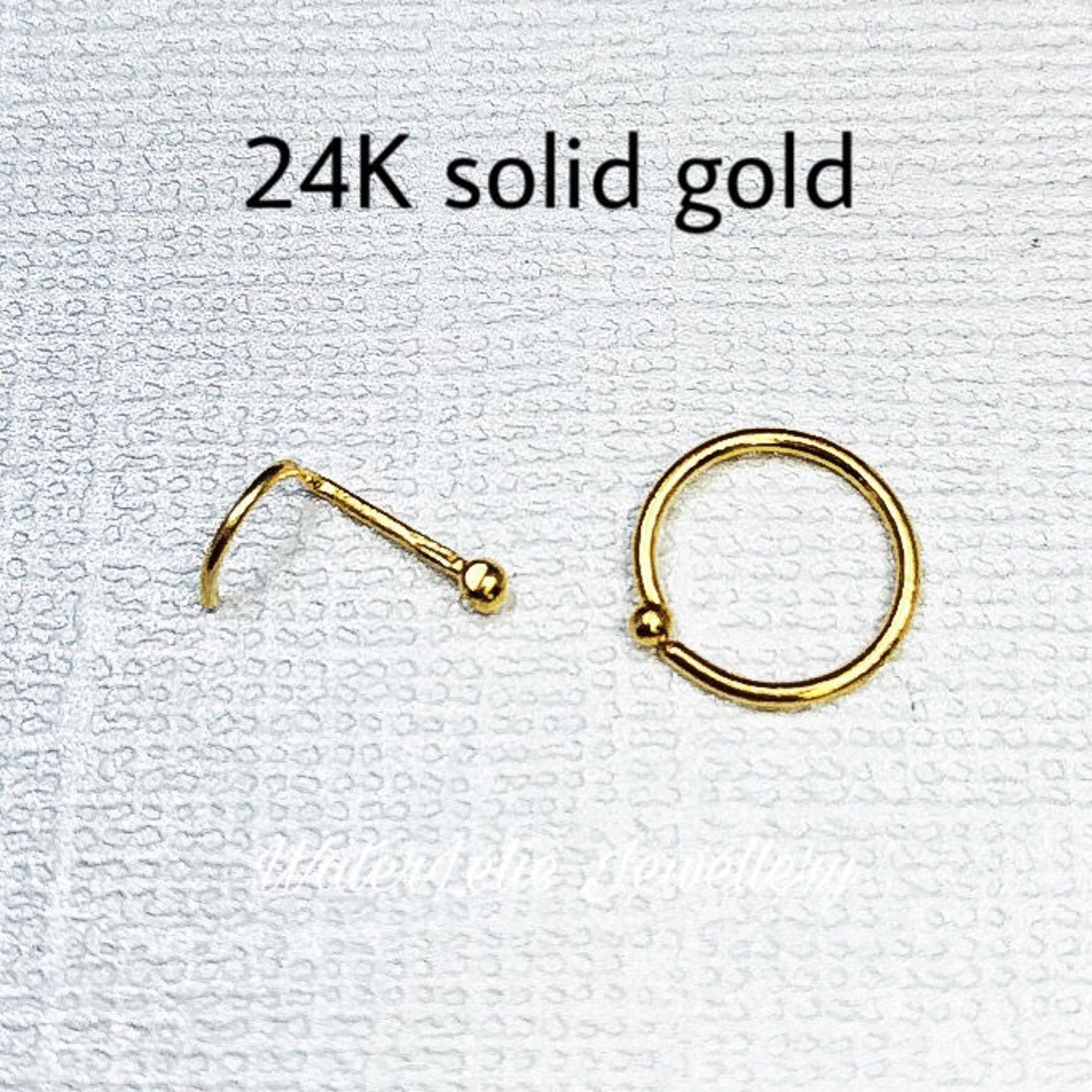 Solid 24k Gold Nose Ring. 24k Real Gold Hoop. One Ring or One Etsy