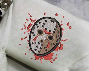 Jason Voorhees, película de terror, diseño de bordado, 4 tamaños, descarga instantánea, listo para bordar