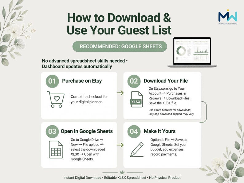 Tableau Mobile Table Modèle de liste d'invités de mariage pour Google Sheets et Excel, avec ...