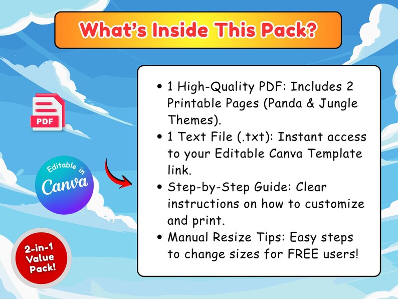 Editable Weekly Routine Chart for Kids | Panda & Jungle Animal Theme ...