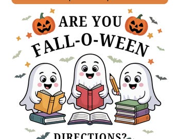 Are You Fall O Ween Directions Teacher Halloween Ghost Svg Png,Cute Spooky Teacher Fall Reading Svg,Ghosts Classroom Design,Cricut Cut file