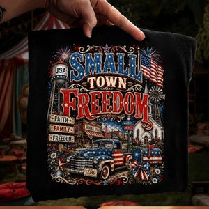 Small Town Freedom PNG Custom ZIP Code Small Town, Patriotic 4th July Sublimation Design, USA Flag 250 Years Of Freedom Digital Download