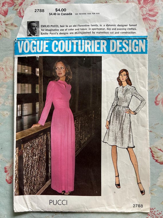 Emilio Pucci, 1970s Vogue Couturier Design - Pucci - Evening Dress - #2788 (Size 12 - Bust 34")