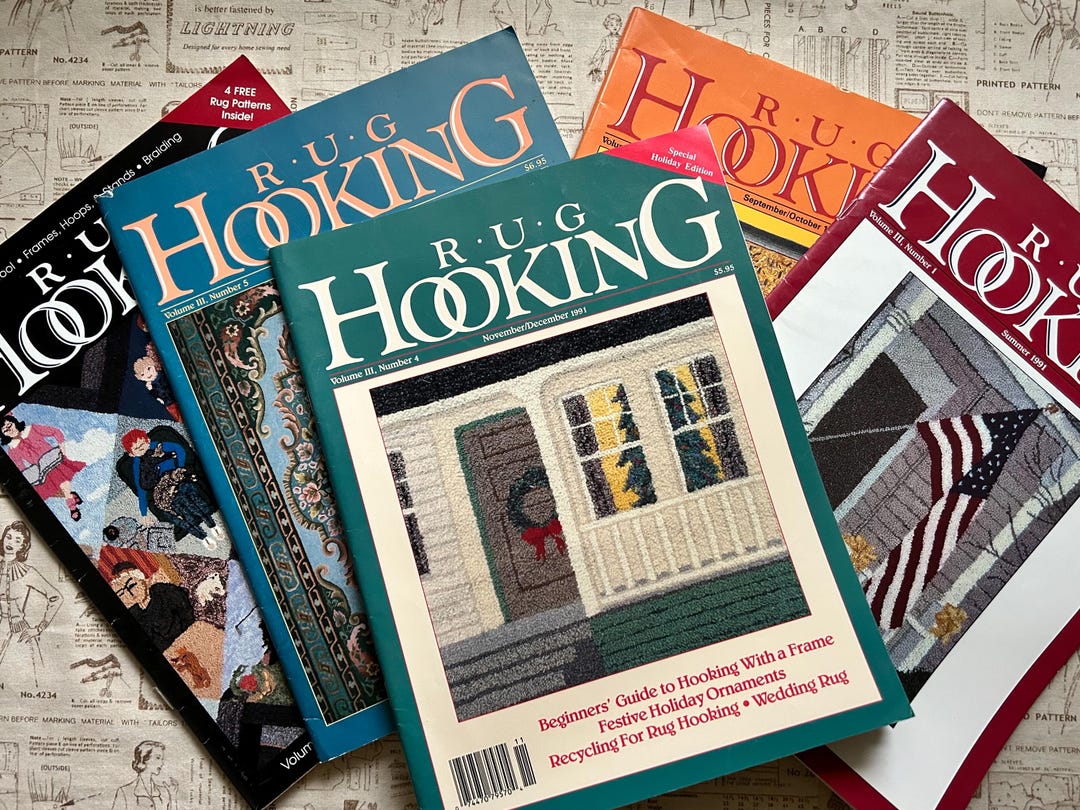Vintage Rug Hooking Magazines - Bundle of 5 - 1991/1996 - Includes Free ...