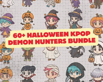 60+ Halloween Kpop Demon Hunter PNG Bundle, Sa-ja Boy Png, Hun-trix Png, Girl Dinner Png, Kpop png, Halloween png